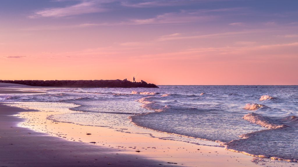beautiful view of Cape Cod beach at dusk